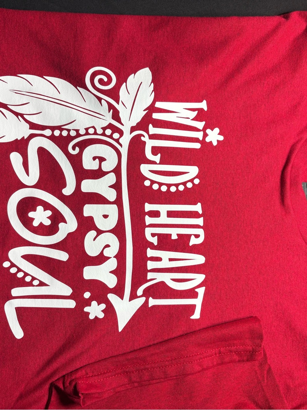 Gildan Red Kids Graphic Tee with White "Wild Heart Gypsy Soul" Print
